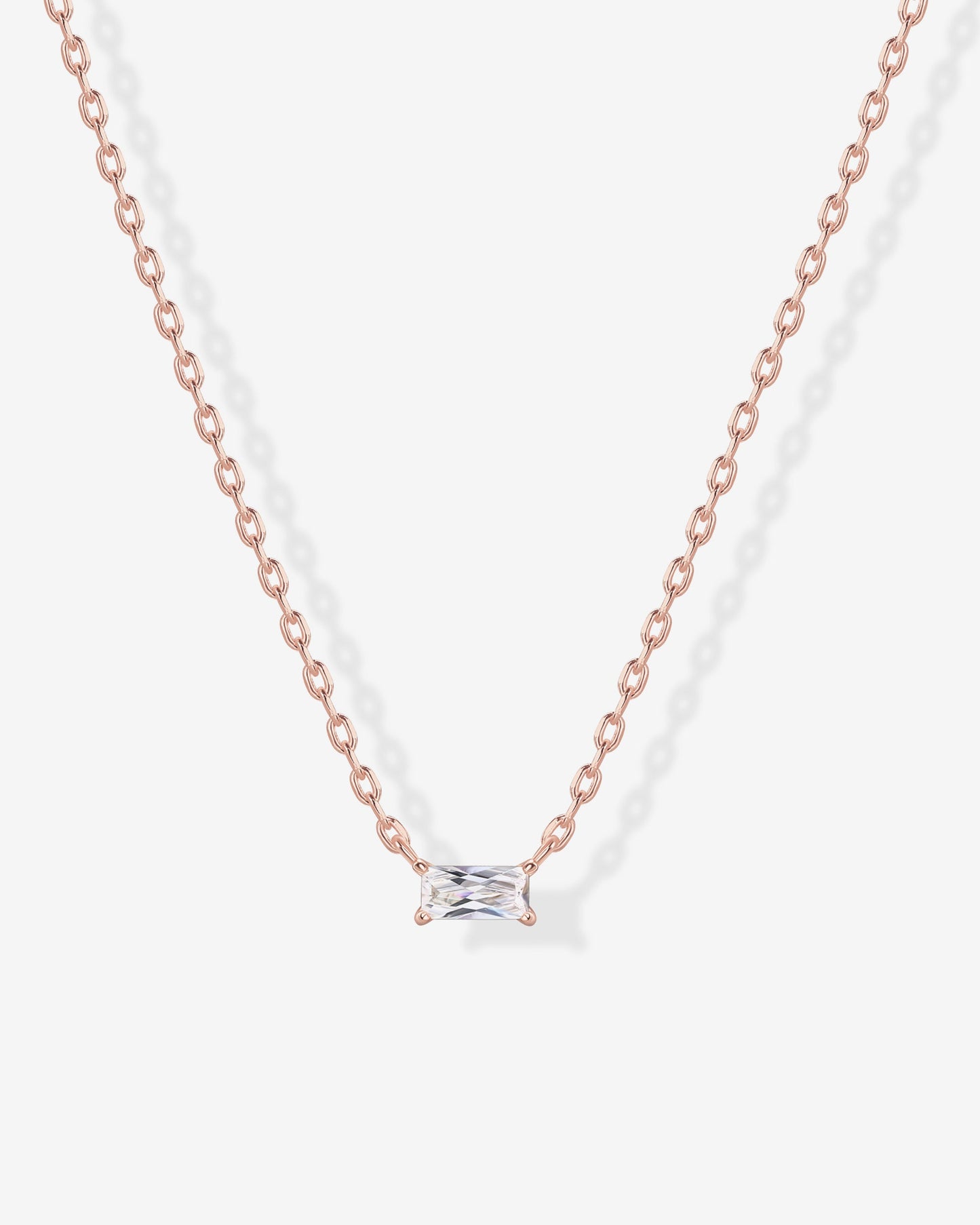 Layered Baguette Pendant Necklace