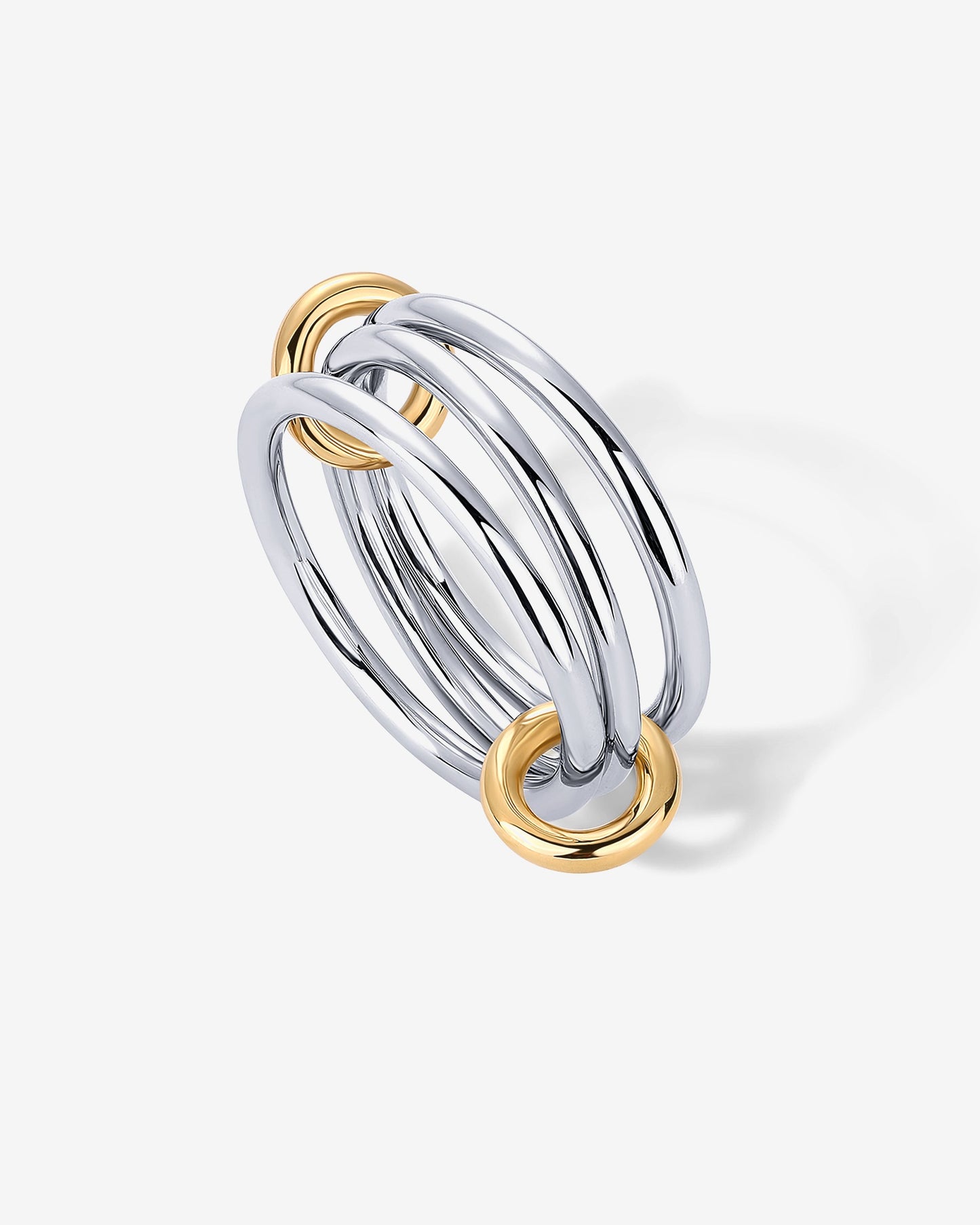 Interlocked Two-Toned Statement Rings