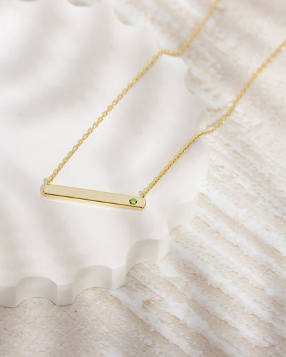 Horizontal Birthstone Bar Necklace