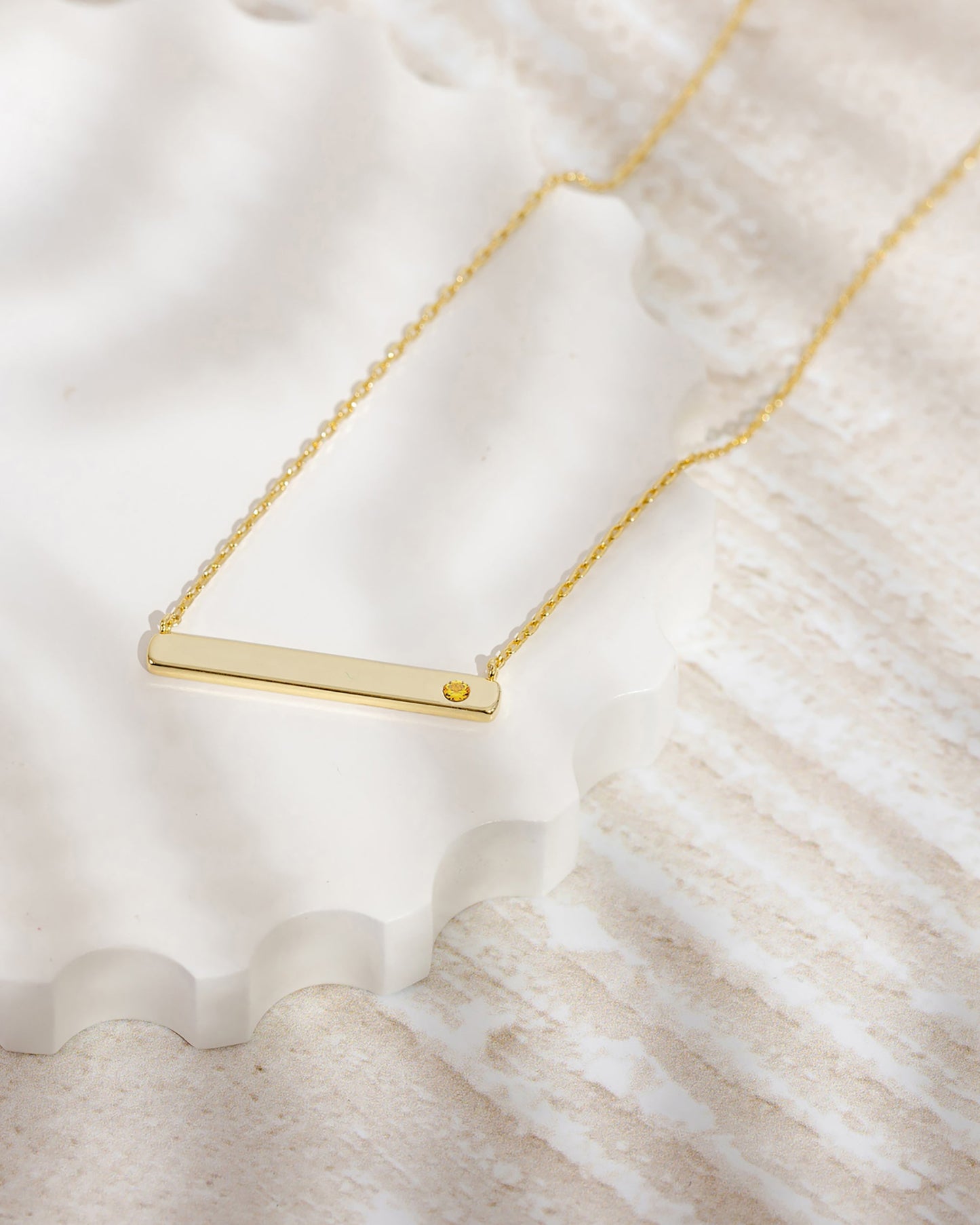 Horizontal Birthstone Bar Necklace