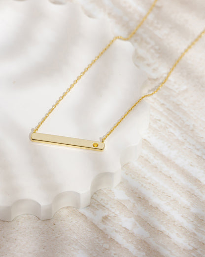 Horizontal Birthstone Bar Necklace