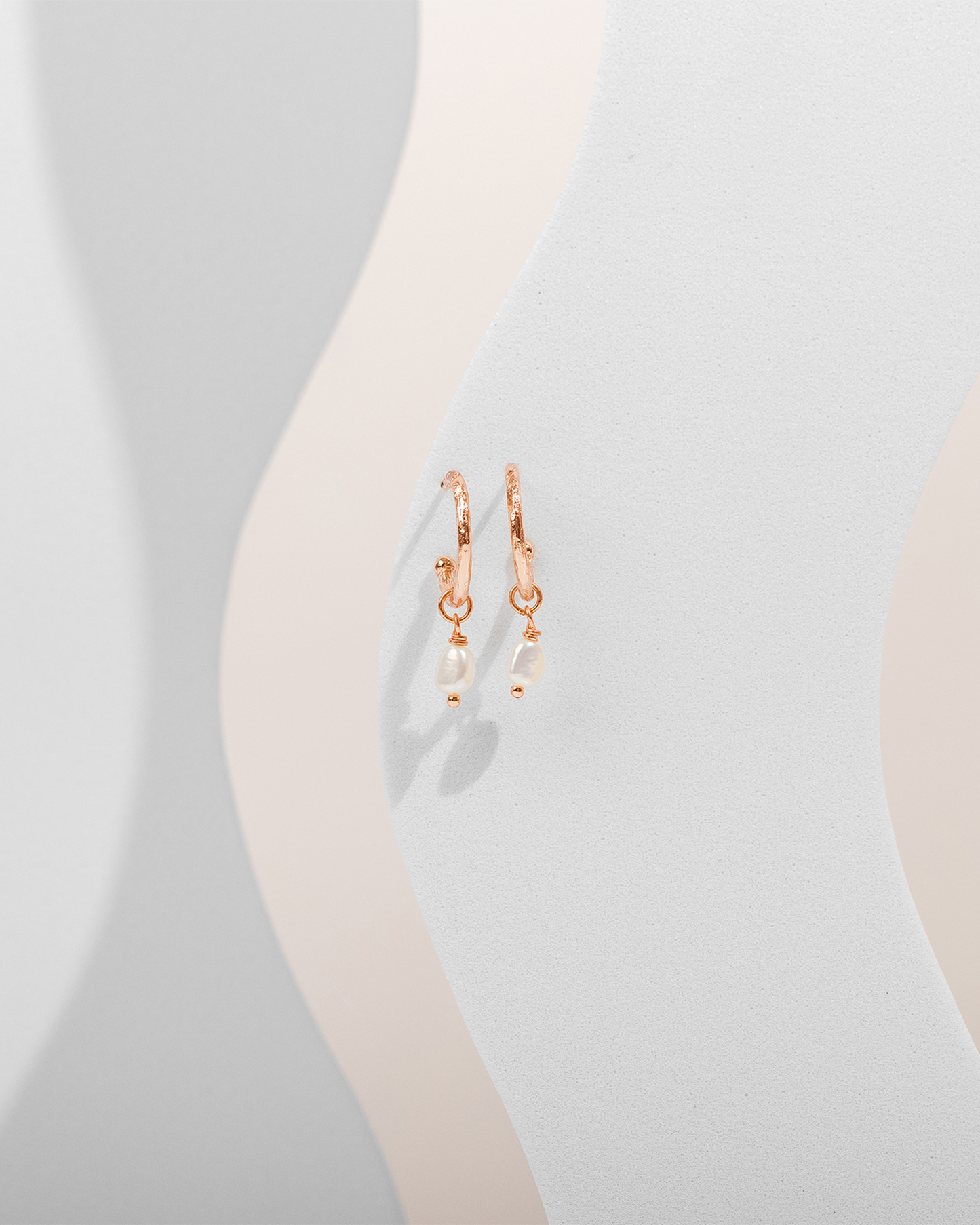 Drop Pearl Hoops