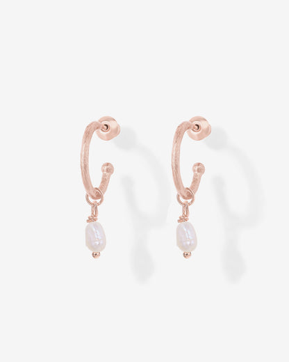 Drop Pearl Hoops