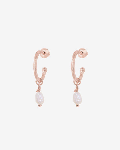 Drop Pearl Hoops