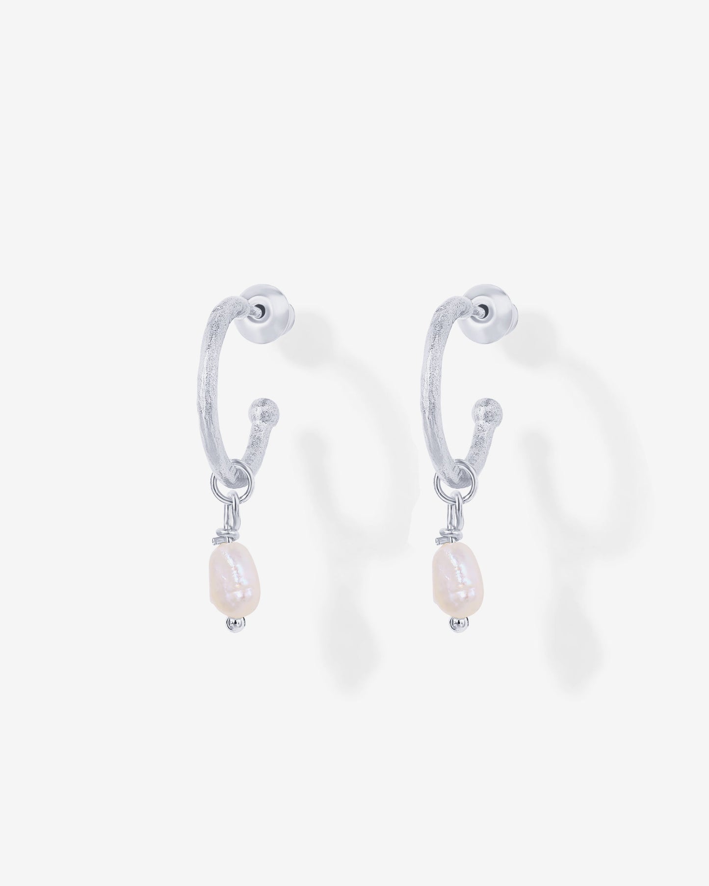 Drop Pearl Hoops