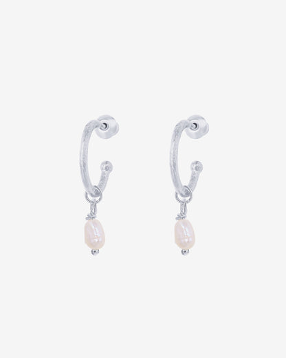 Drop Pearl Hoops