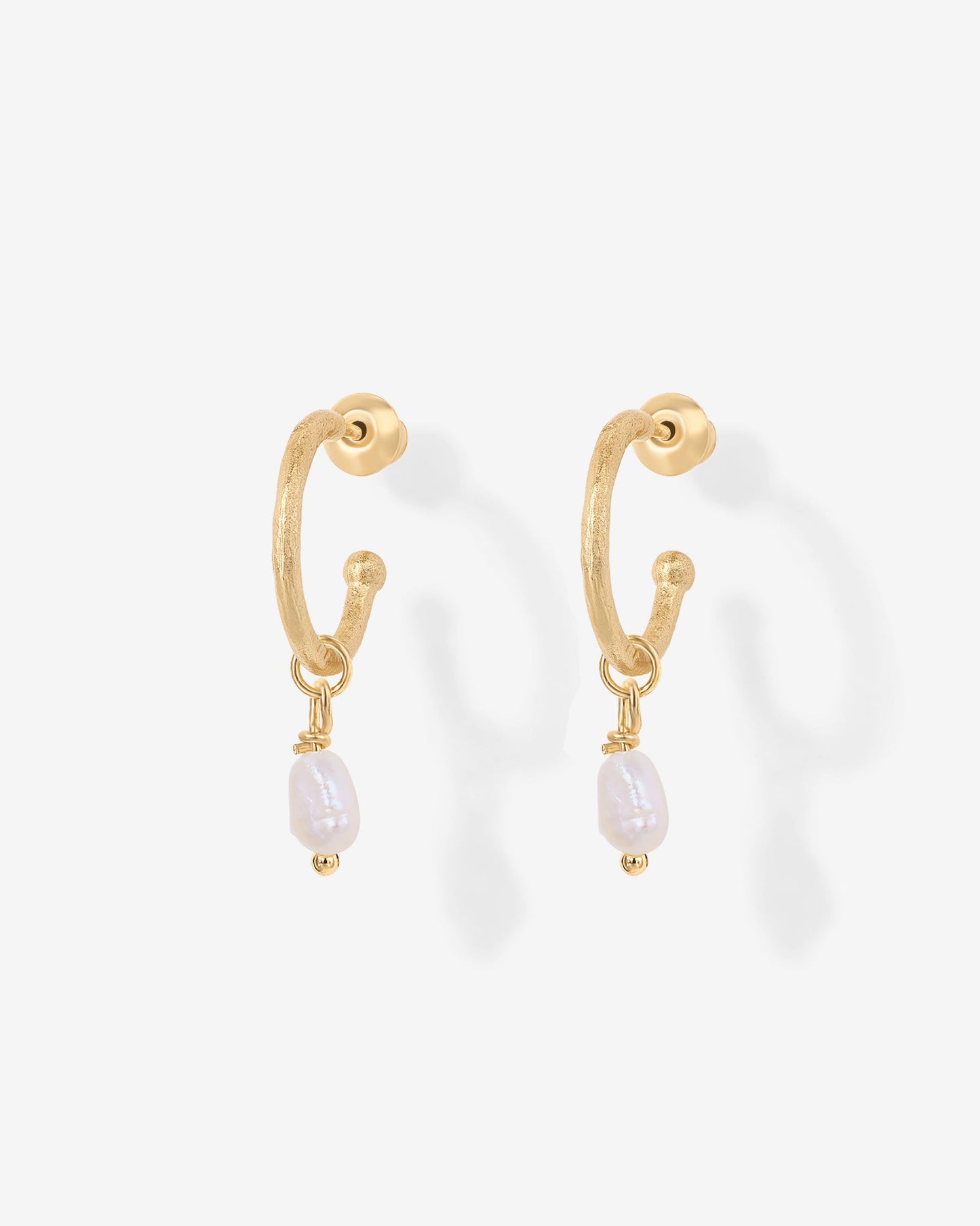 Drop Pearl Hoops