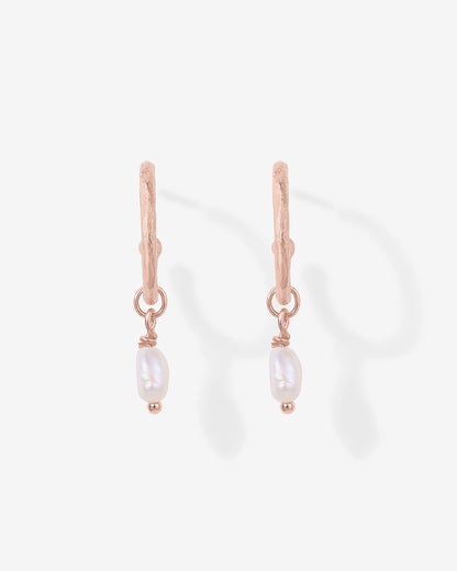Drop Pearl Hoops