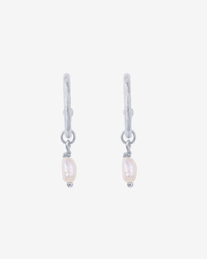 Drop Pearl Hoops