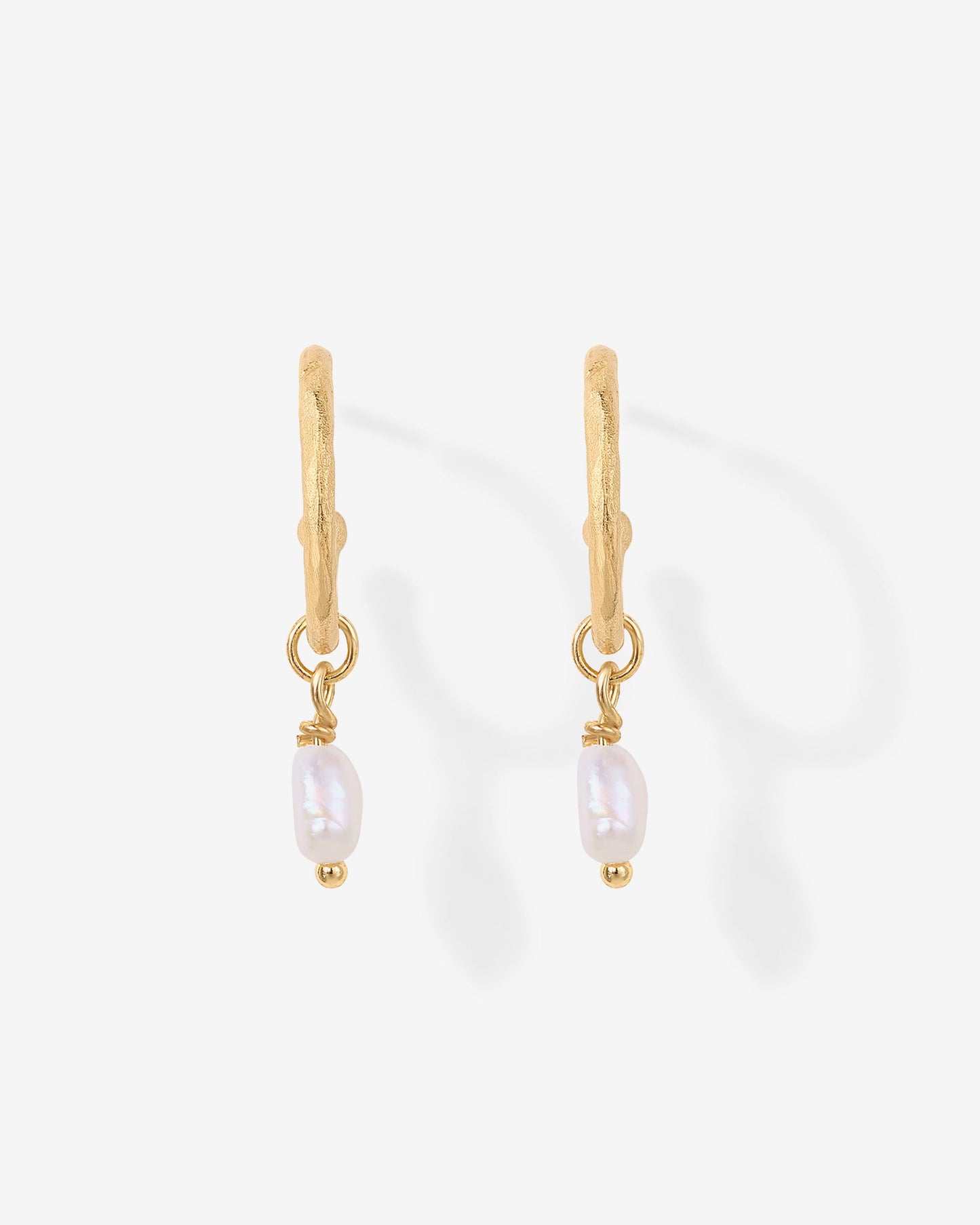 Drop Pearl Hoops