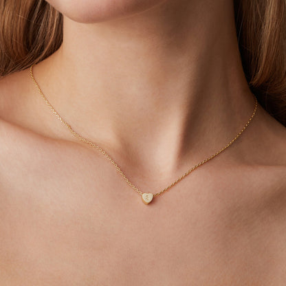 Dainty Heart Initial Necklace