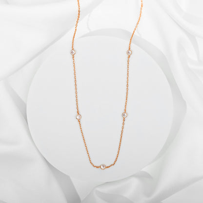 Simulated Diamond Station Necklace