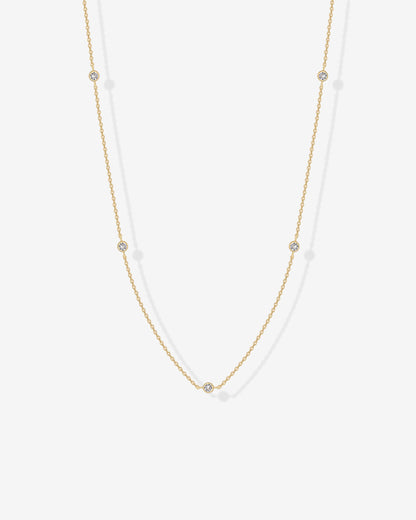 Simulated Diamond Station Necklace