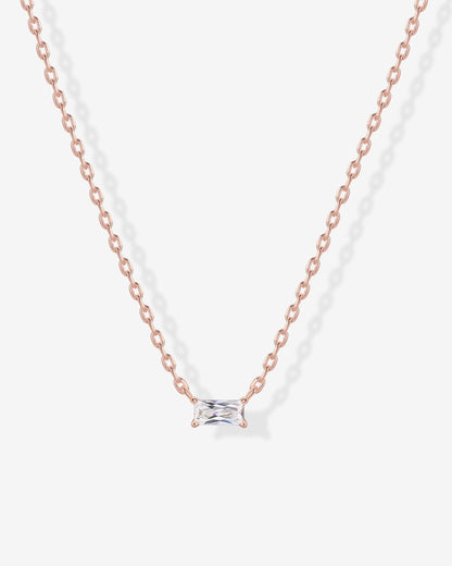 Layered Baguette Pendant Necklace