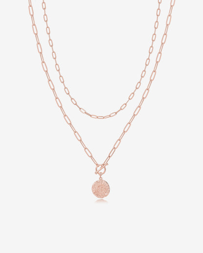 Layered Pendant Paperclip Necklace