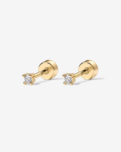 Cubic Zirconia Stud Screwbacks