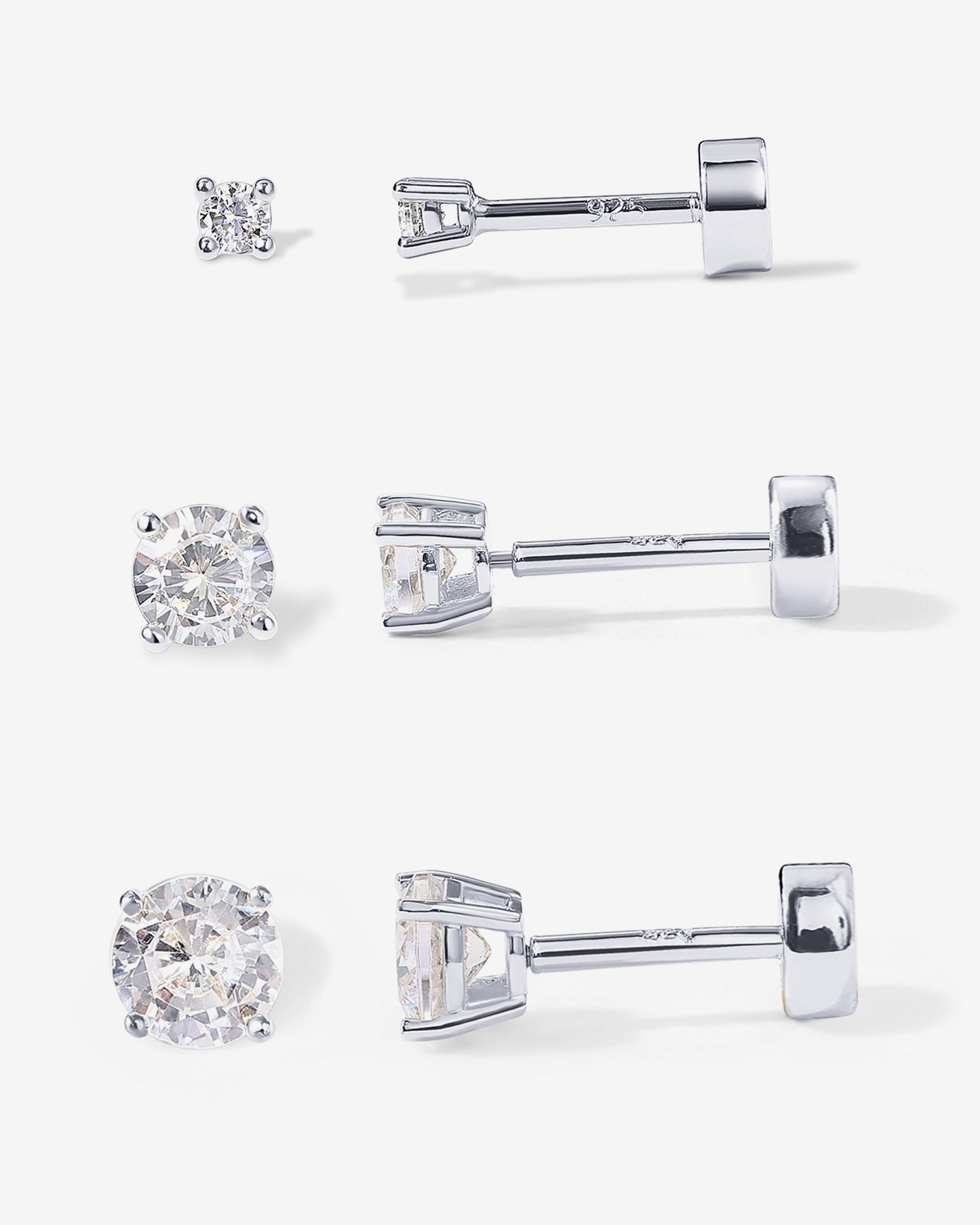 Cubic Zirconia Stud Screwbacks