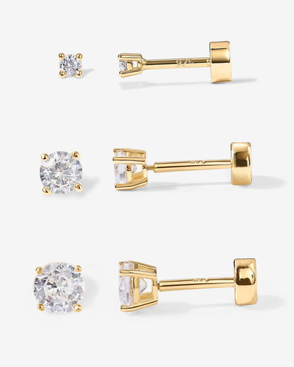 Cubic Zirconia Stud Screwbacks