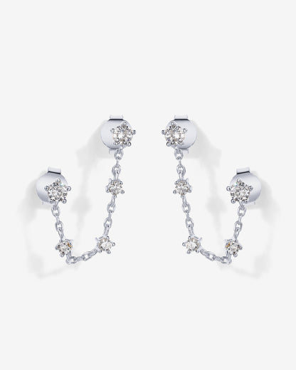 Chained Station Double Piercing Studs