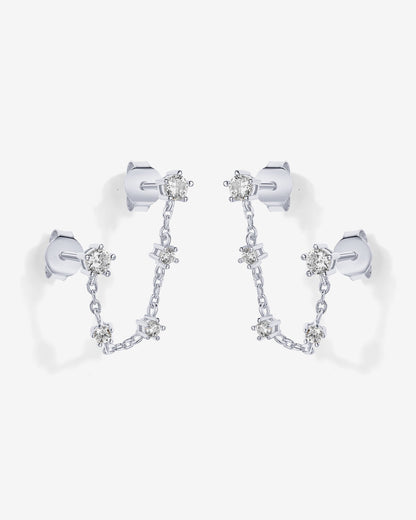 Chained Station Double Piercing Studs