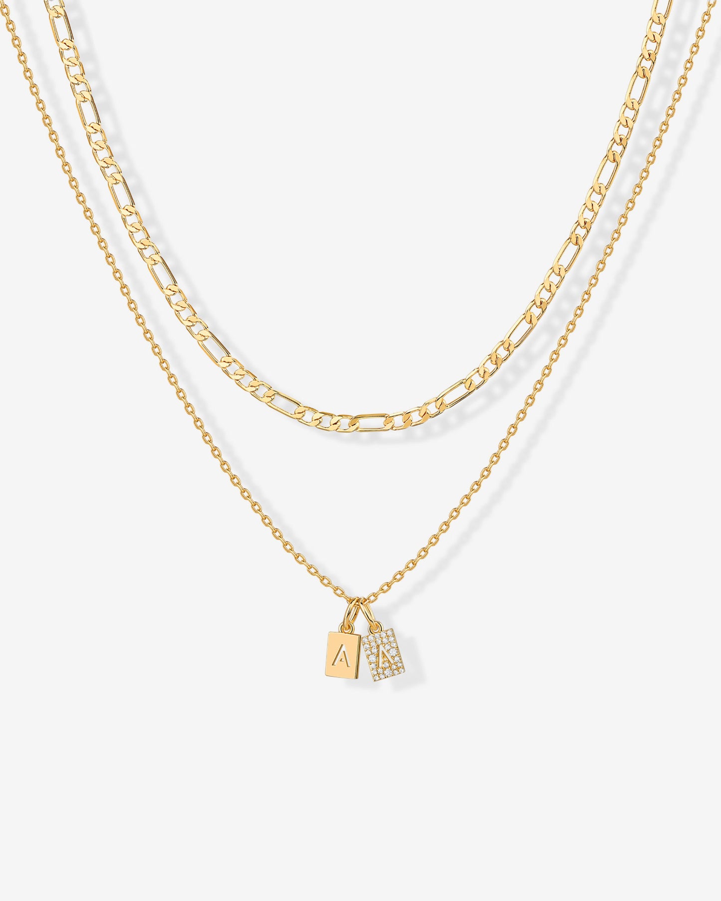 Double Initial Tag Necklace