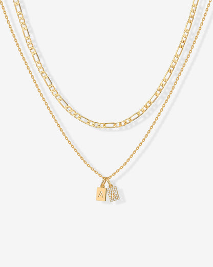 Double Initial Tag Necklace