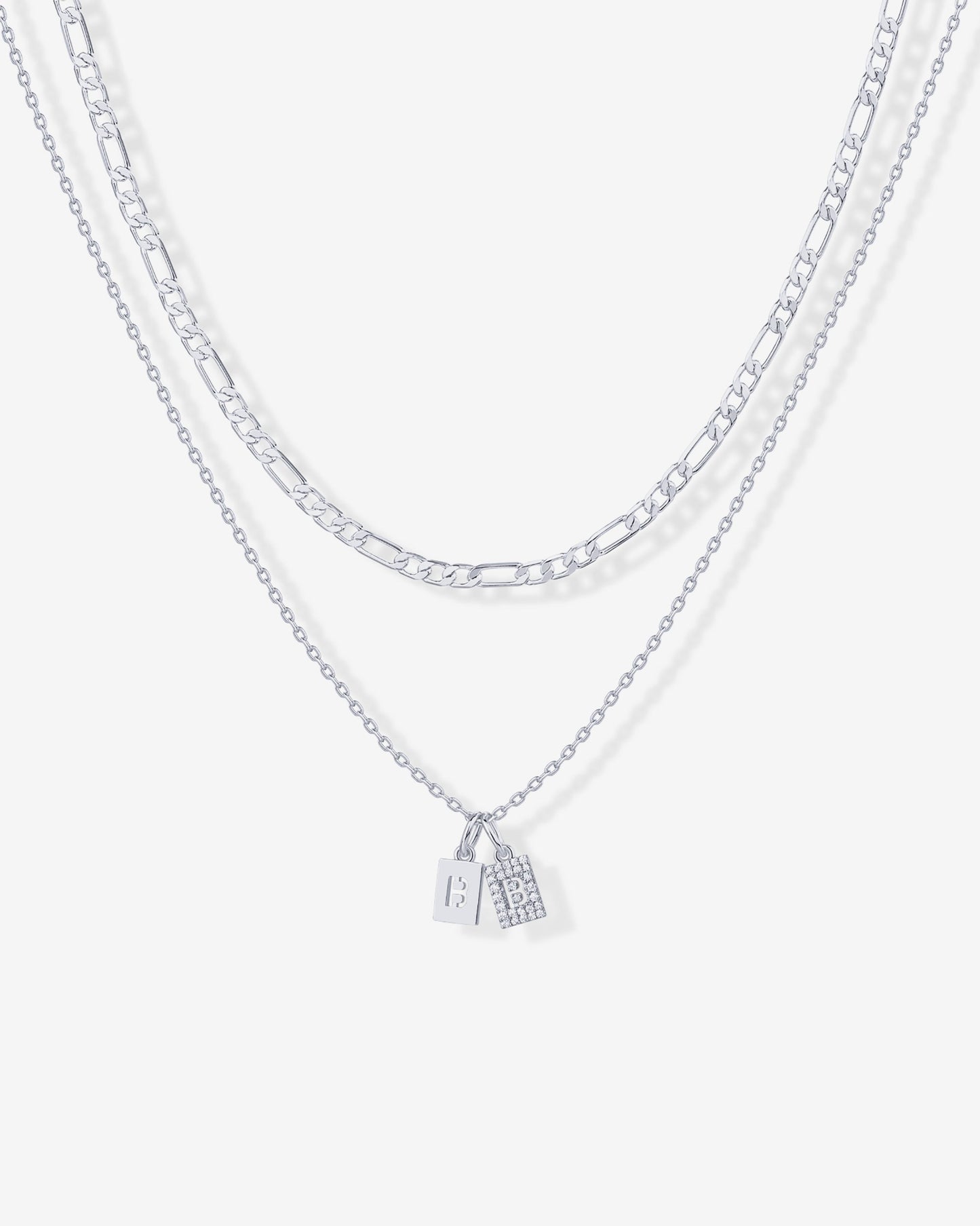 Double Initial Tag Necklace