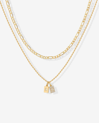 Double Initial Tag Necklace