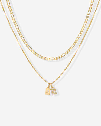Double Initial Tag Necklace