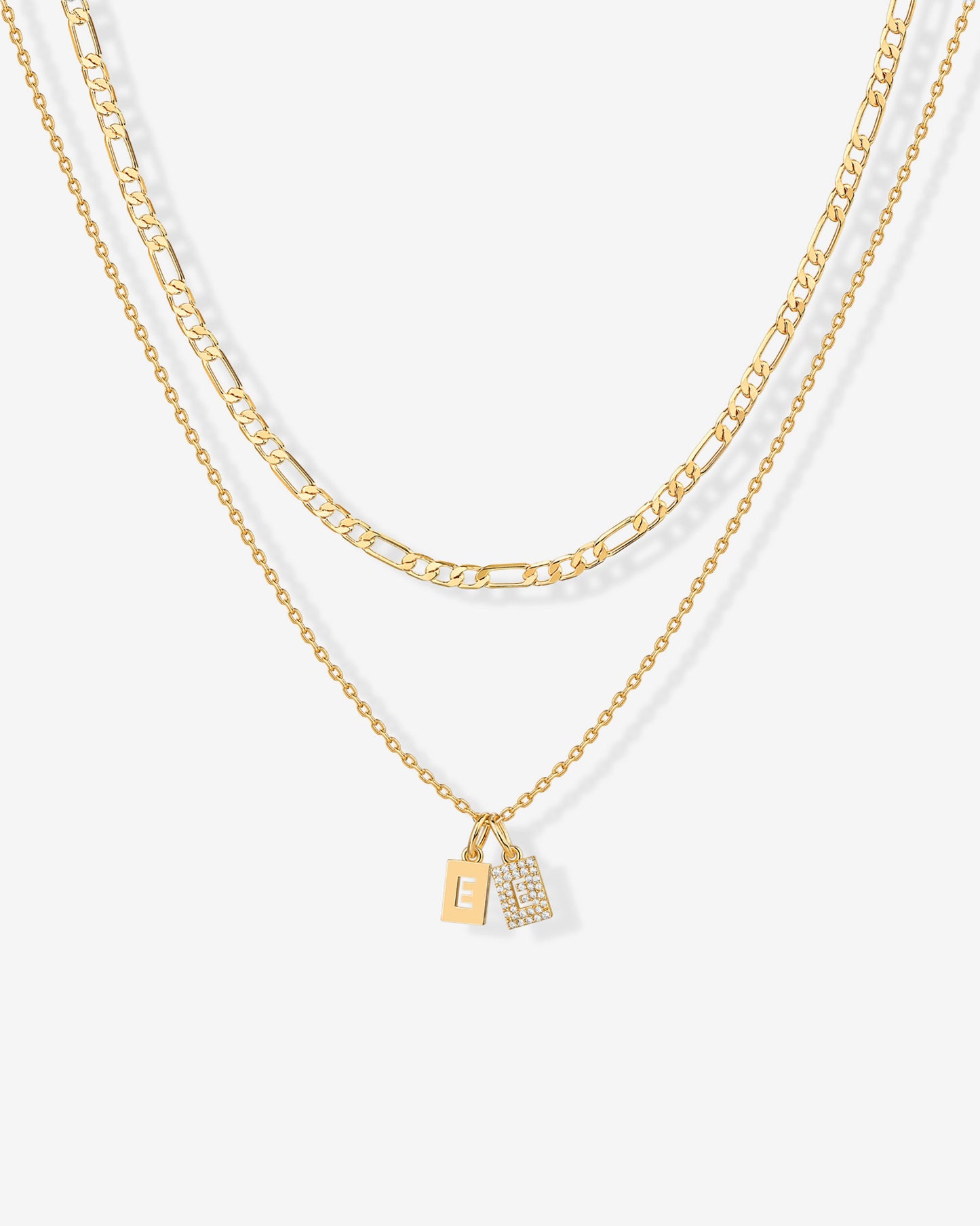 Double Initial Tag Necklace