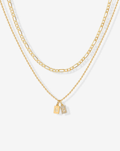 Double Initial Tag Necklace