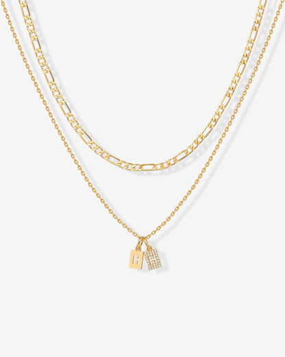 Double Initial Tag Necklace