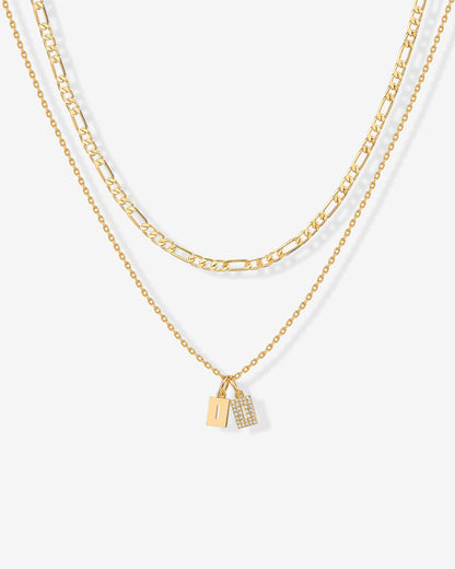 Double Initial Tag Necklace