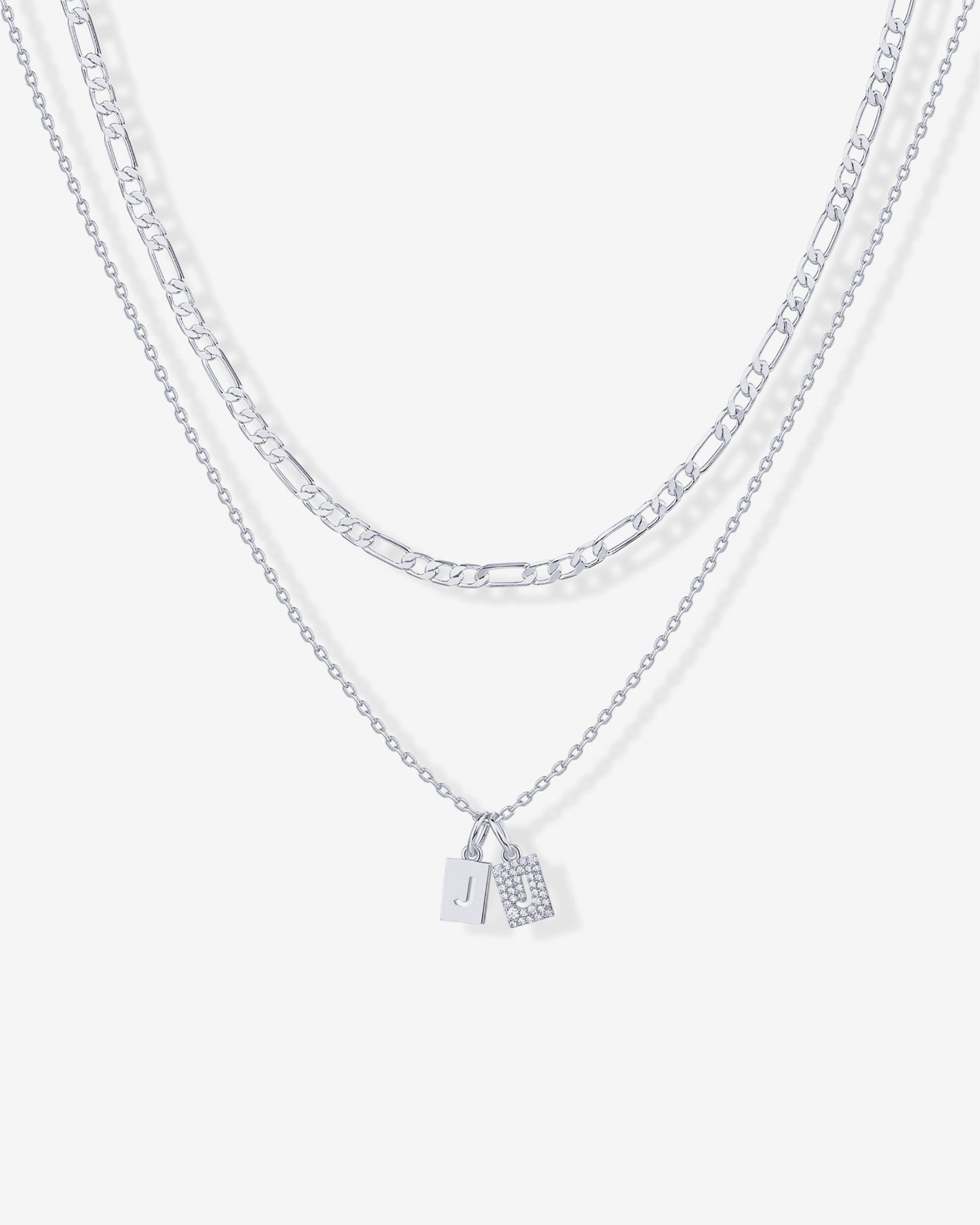 Double Initial Tag Necklace