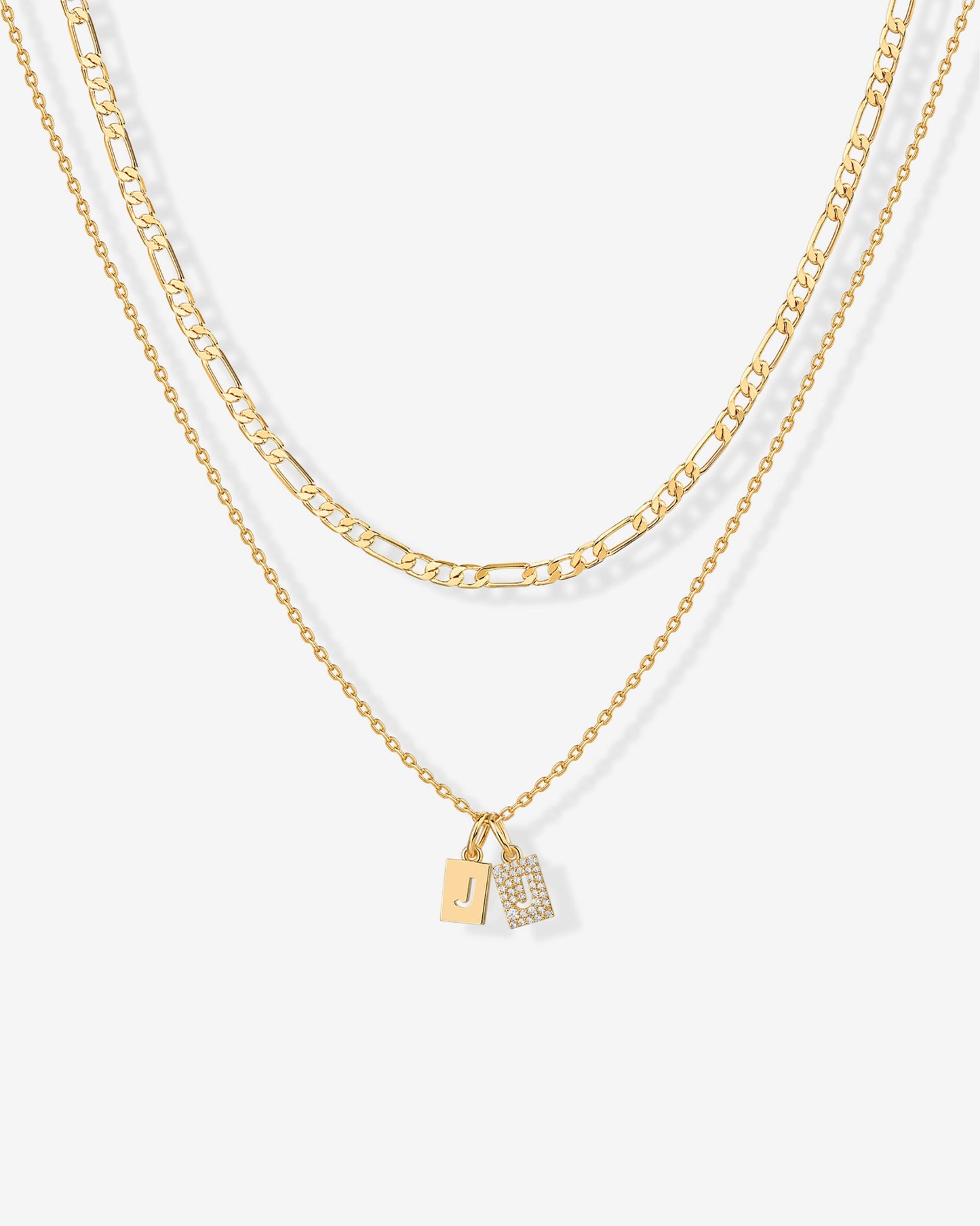 Double Initial Tag Necklace