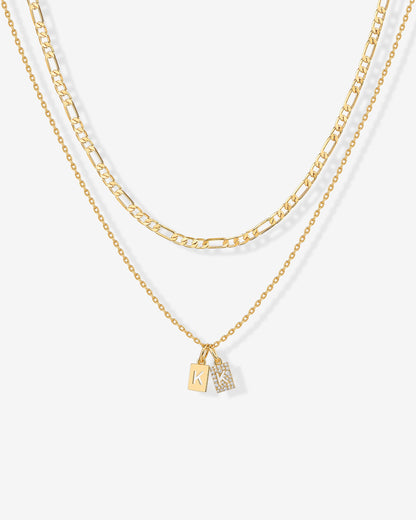 Double Initial Tag Necklace