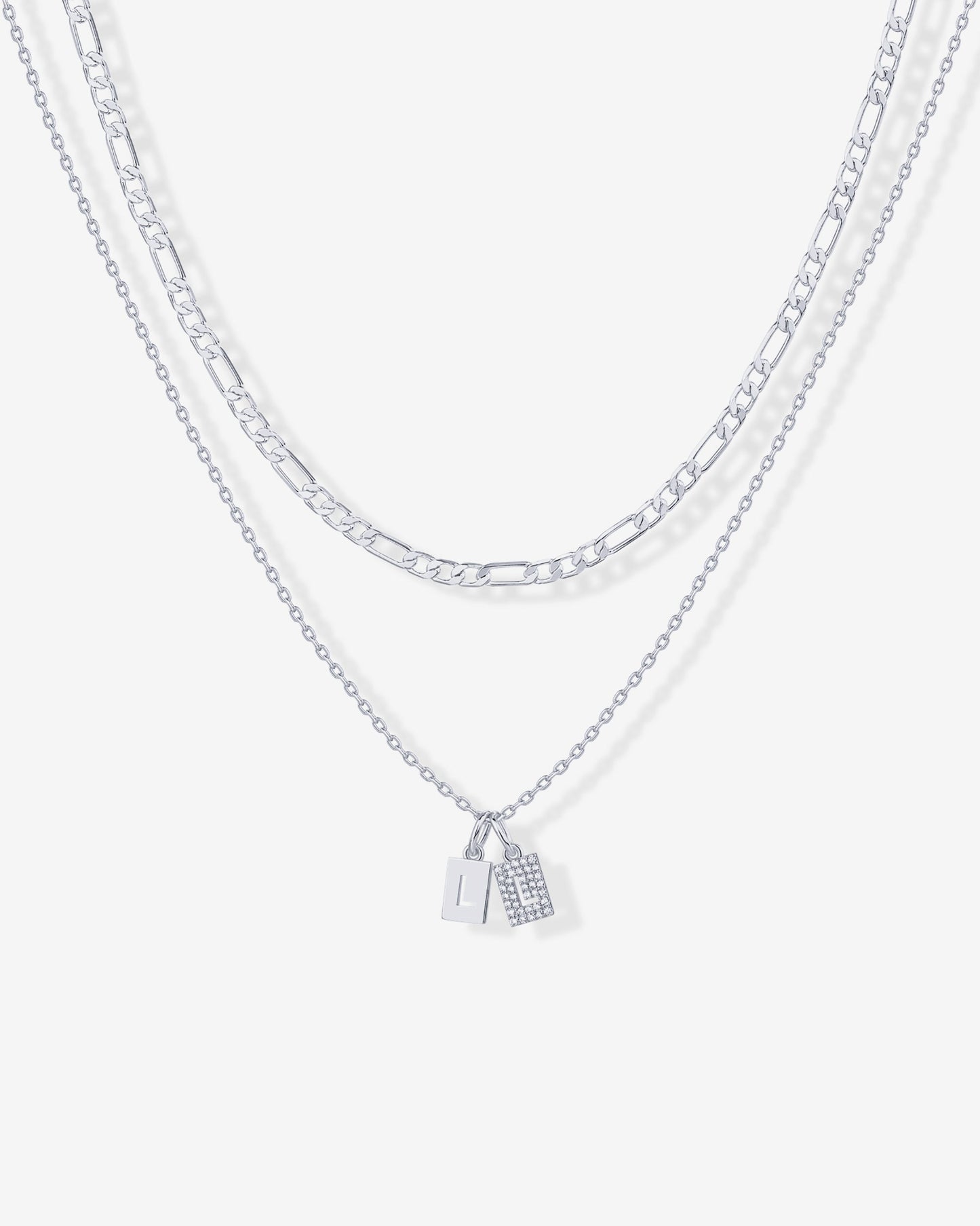 Double Initial Tag Necklace