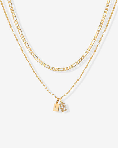 Double Initial Tag Necklace