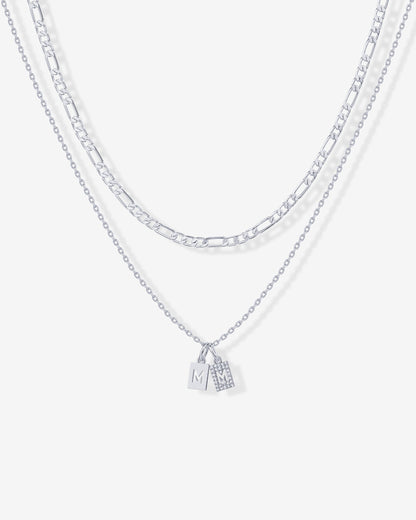 Double Initial Tag Necklace