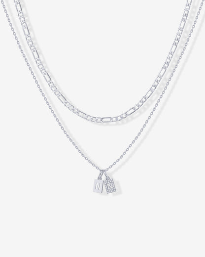 Double Initial Tag Necklace