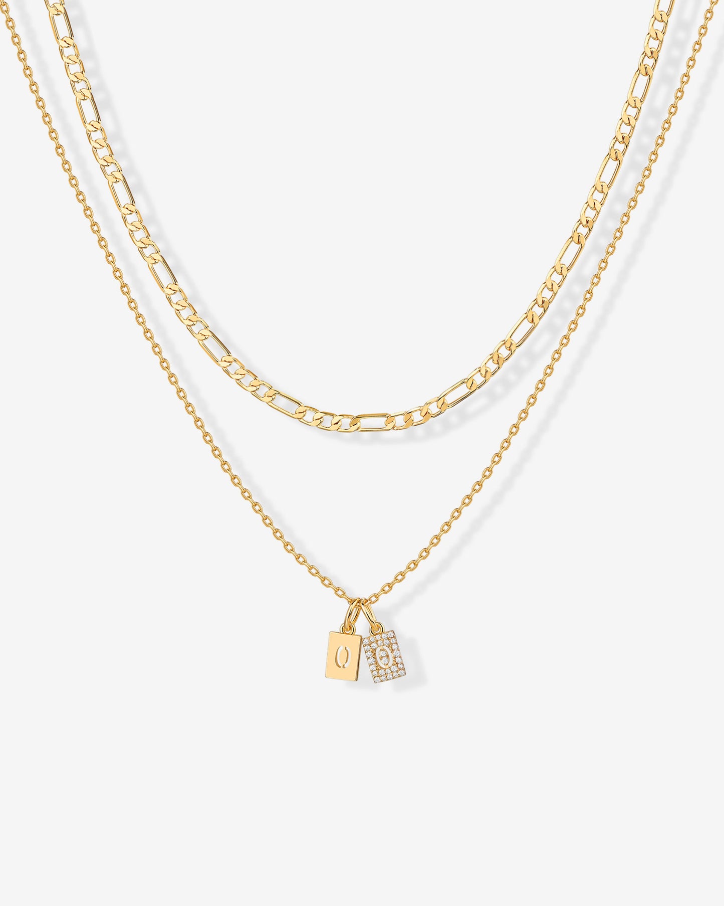 Double Initial Tag Necklace