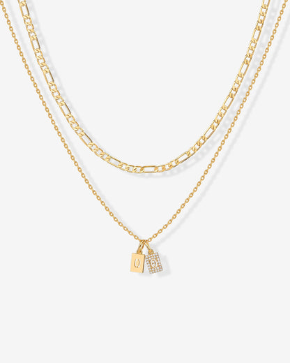 Double Initial Tag Necklace