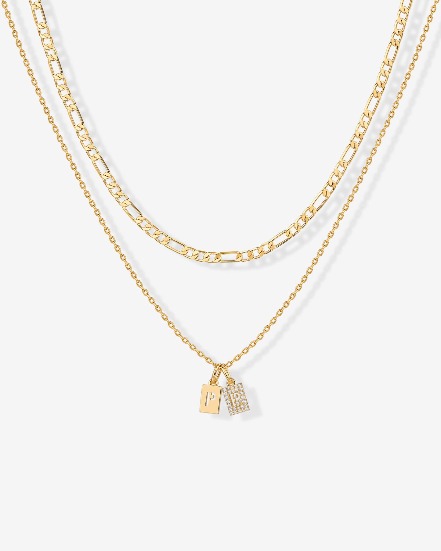Double Initial Tag Necklace