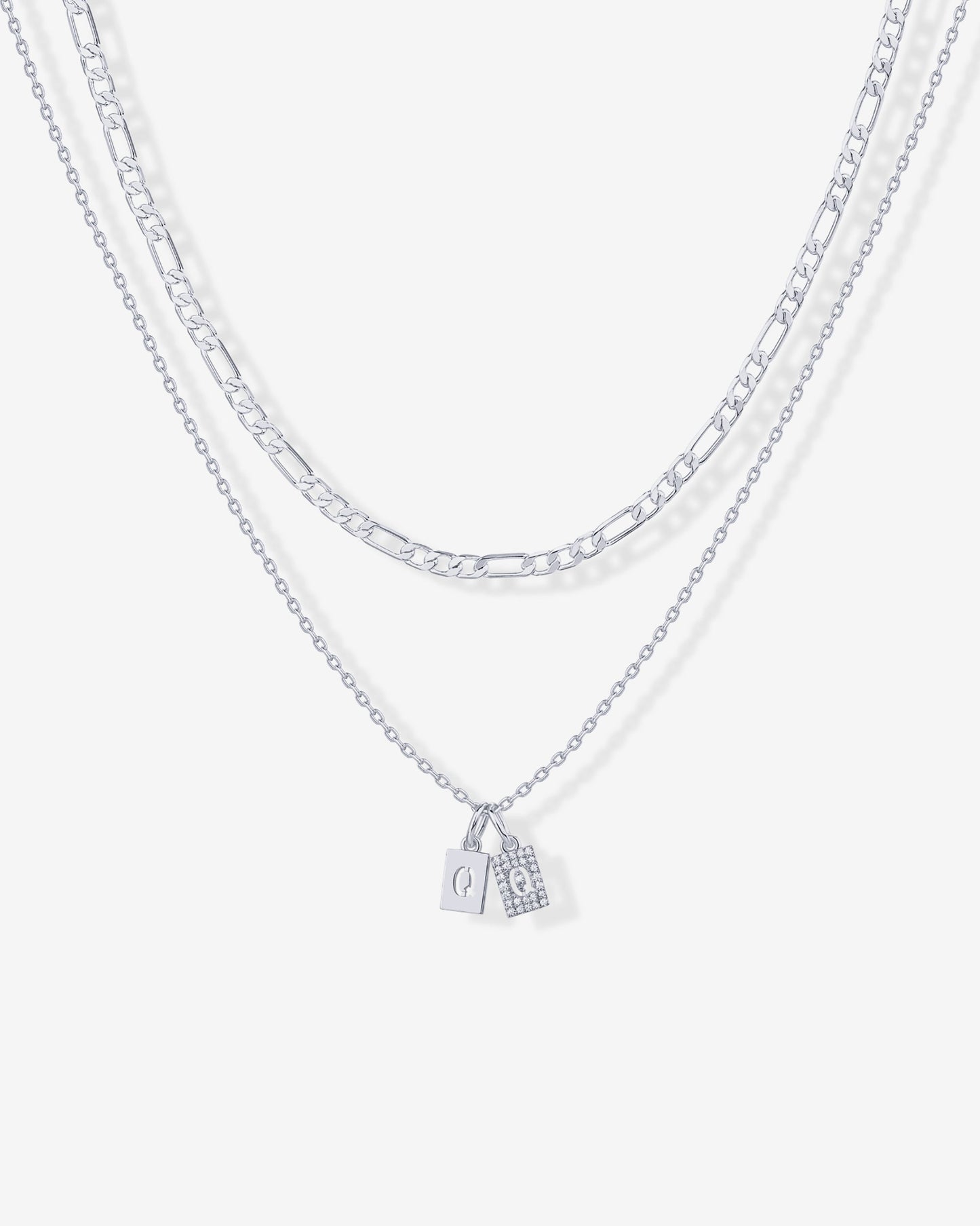 Double Initial Tag Necklace