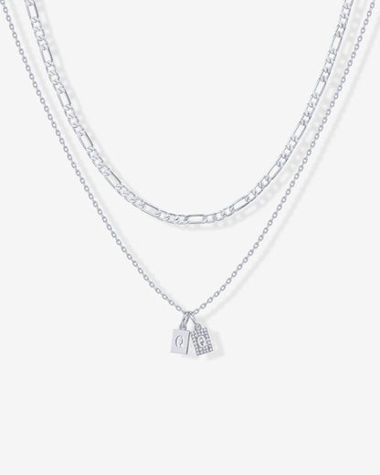 Double Initial Tag Necklace