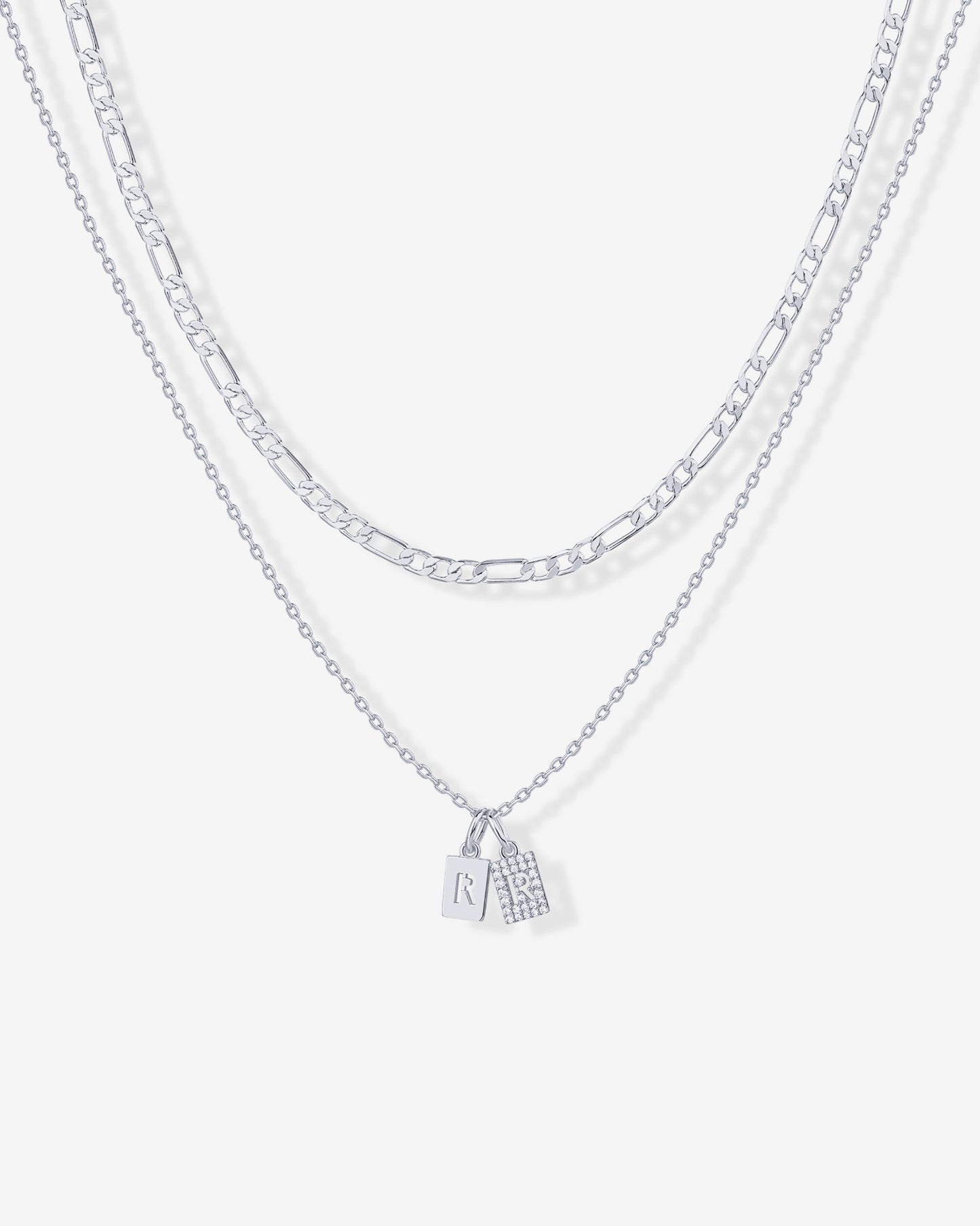 Double Initial Tag Necklace