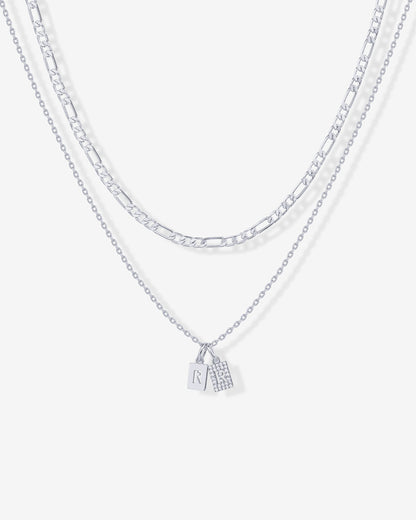 Double Initial Tag Necklace