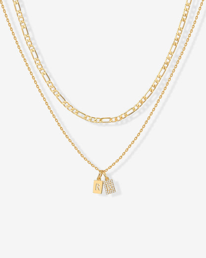 Double Initial Tag Necklace