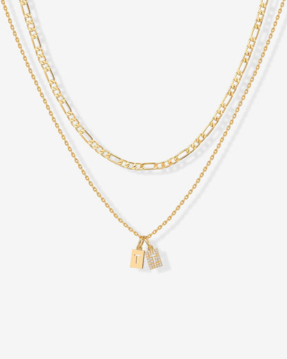 Double Initial Tag Necklace