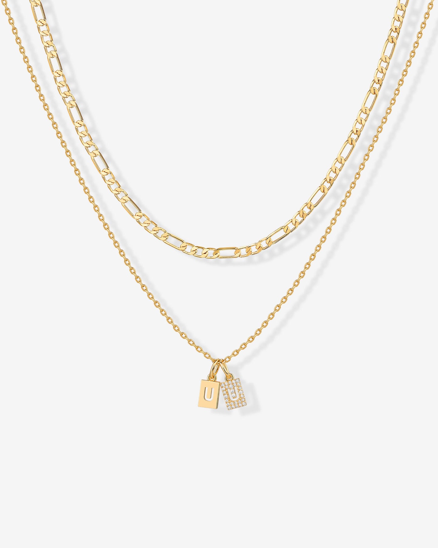 Double Initial Tag Necklace
